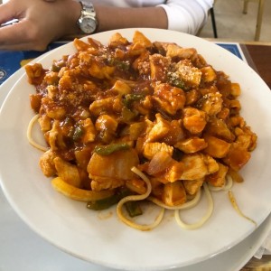 Spaguettis de Pollo