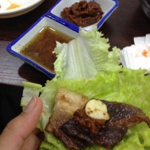 wrap de lechuga para la carne del korean bbq