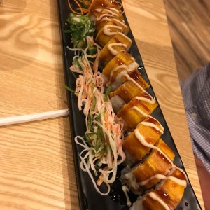 sushi camarones y platano maduro 