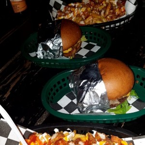 American chesse & bacon bite burger