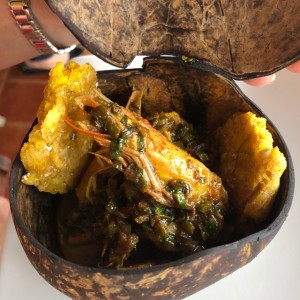 langostinos al curry y coco