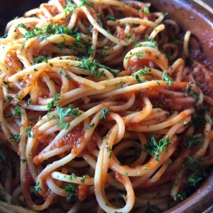 Spaguetti en salsa pomodoro