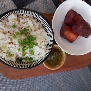 arroz con coco y platanos