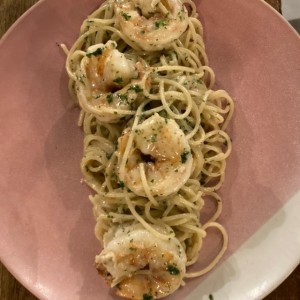 Pasta with Olio and Shrimps