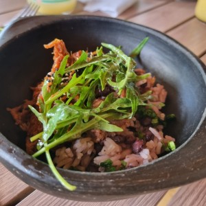 Ropa vieja con salsa BBQ de Papaya