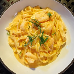 Fetuccini de camarones 