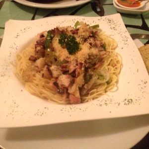 Spaguetti con pulpo delicioso!!