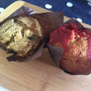 Muffin - blueberry y red velvet