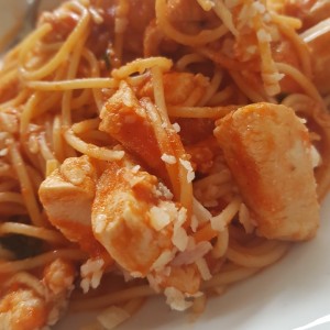 spaghettis con pollo