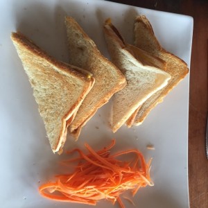 cheese sandwich with carrots