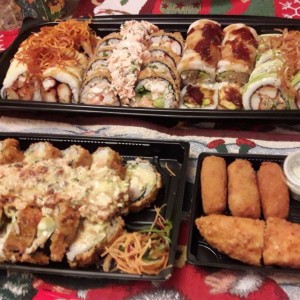 combinacion de sushi y croquetas