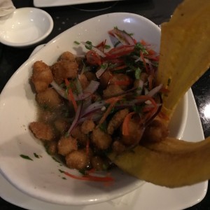 Ceviche frito de corvina