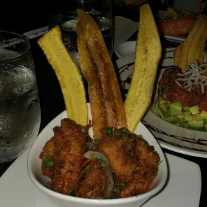 Ceviche frito de langostinos