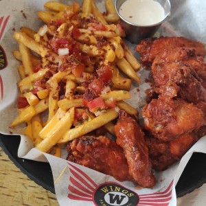 Wings and louded fries