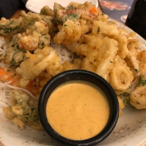 Tempura calamari and veggies