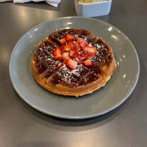 Waffle de Nutella y Fresas