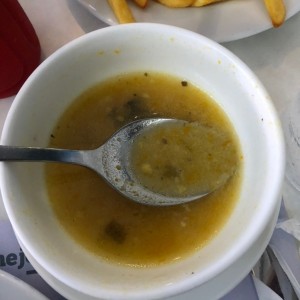 sopa del dia. ( caldo)