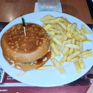 Hamburguesa con queso y tocino