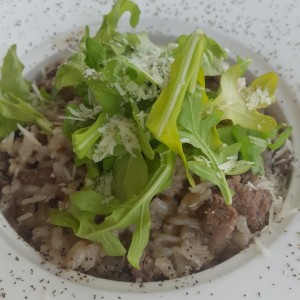 risotto de carne con hongos