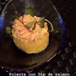 polenta con dip de salmon