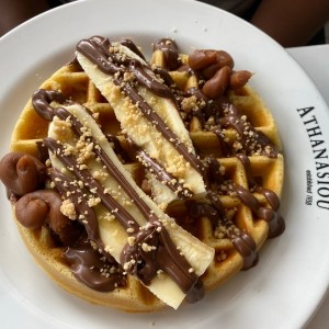 Waffles con dulce de leche