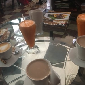 hot chocolate and natural juice