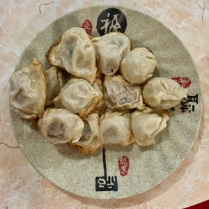 Dumplings de puerco con puerro