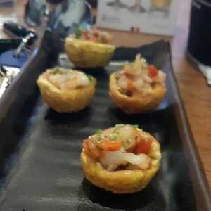 ceviche en patacones