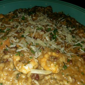 Risotto de camarones