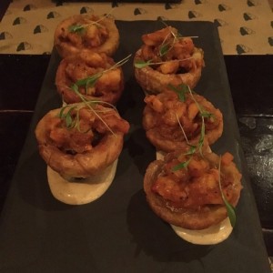 Tostones de mariscos