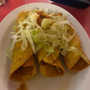 Tacos fritos de chorizo