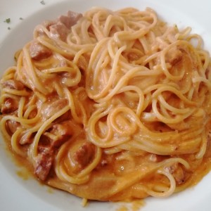 Spaghetti con chorizo