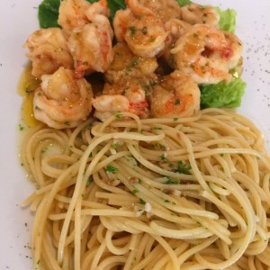 garlic shrimp with spaguetti