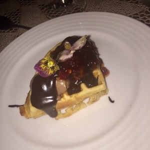 waffle relleno chocolate