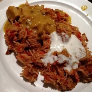 arroz biryani con pollo