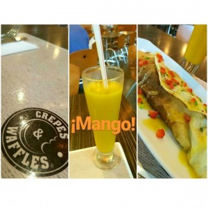 crepas de pollo thai y smoothie de mango