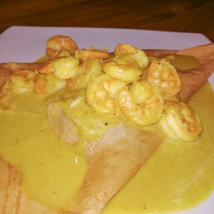 Crepes de camarones y espinaca 