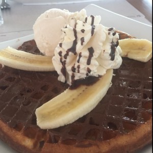 Waffle nutella y banano