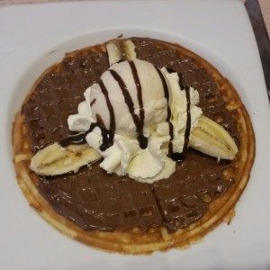 waffle nutella y banana