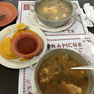 Sancocho y sopa de mariscos