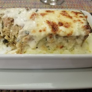 Lasagnas de pollo con espinaca