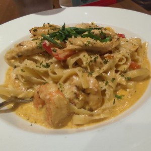 Shrimp and Chicken Cajun pasta 