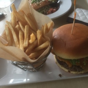 Fridays signature cheeseburger