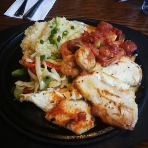 Sizzling chicken and shrimp