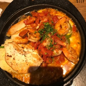 sizzling chicken and shrimp 
