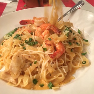 Cajun chicken and shrimp pasta