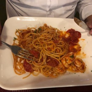 Spagettis con camarones