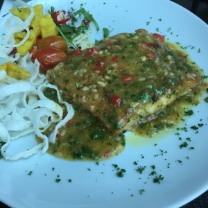 Corvina al ajillo