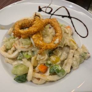 Risotto de calamares con verduras