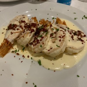 Langostinos en salsa de manchego